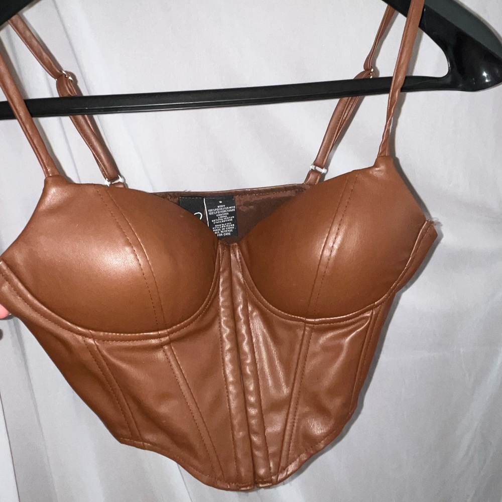 Windsor Bold Moment Faux Leather Corset Top